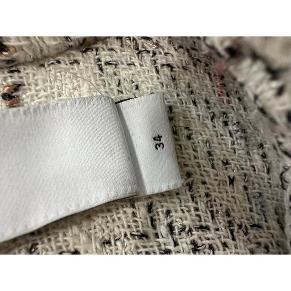 Iro Paris Cotton Blend Tweed Vicenta Long Sleeve Oversized Jacket Beige Size 34 - Picture 6 of 7